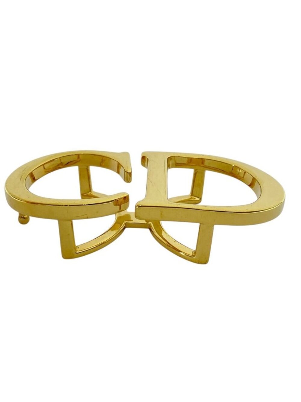Dior CD Belt Buckle Gold Metal Coordination Accent Style Ring - Picture 7 of 10